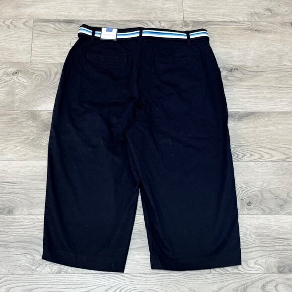 Croft & Barrow Womens Capri Pants Size 12 Black Stretch Crop Wide Leg Classic - Picture 14 of 14